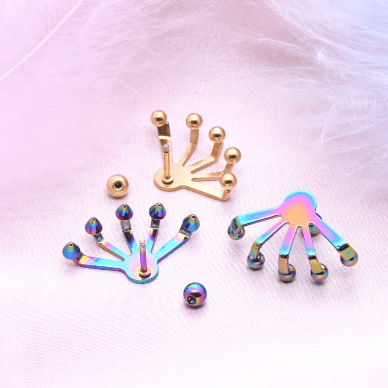 8pcs Stainless Steel Claw Stud Earrings for Men